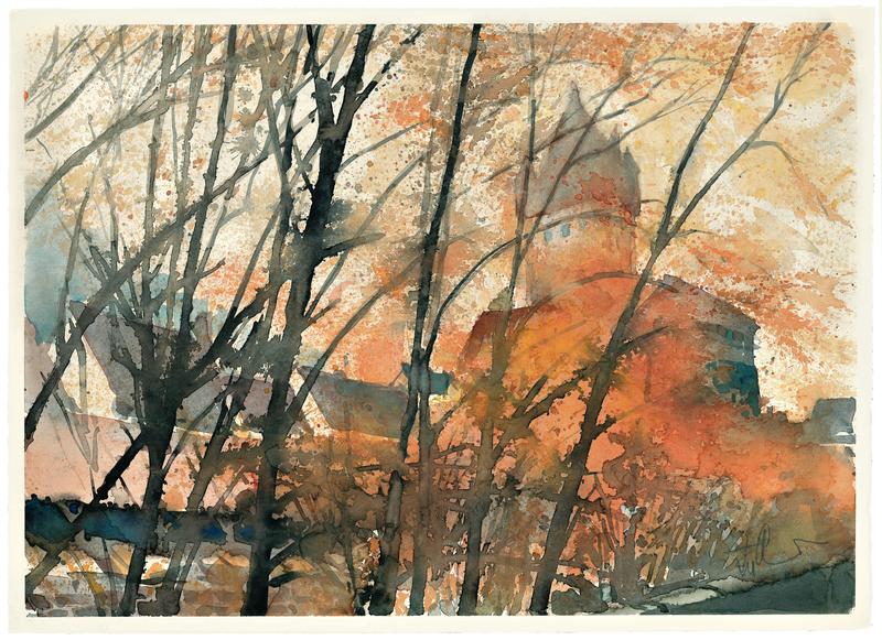 Ton und Ton - Annemarie und Fritz Schuber - Aquarell von Fritz Schuber