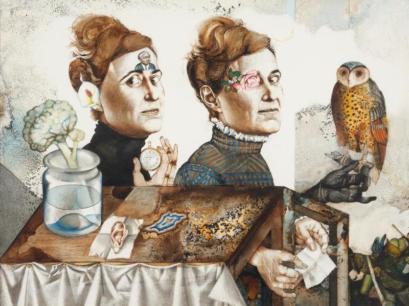 Michael Mathias Prechtl, Frau B., um 1967, Mischtechnik auf Karton, 85 x 108 cm, Sammlung Kunstvilla